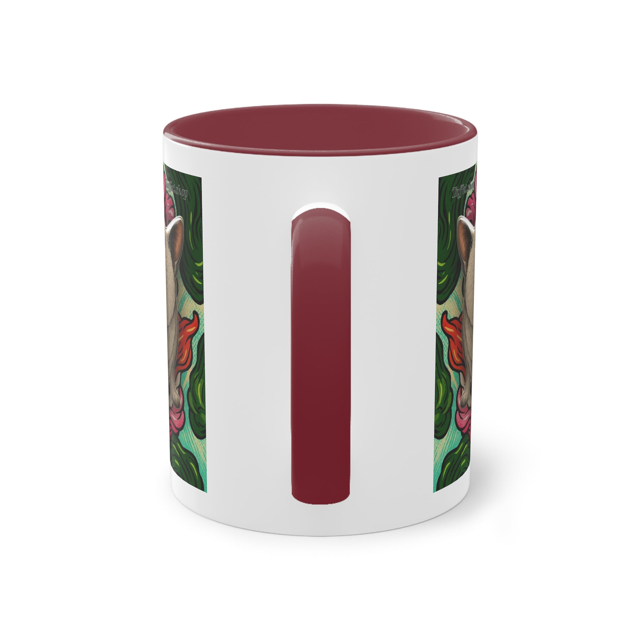 Mug – Cat BKH/BSH with flower in comic style, 325 ml