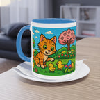 Mug – “Cat &amp; Chicks”, Easter/Spring, 325 ml