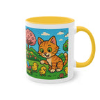 Mug – “Cat &amp; Chicks”, Easter/Spring, 325 ml