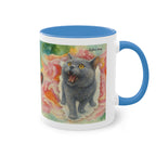 Mug – Cat BKH/BSH with flower in watercolor style, 325 ml