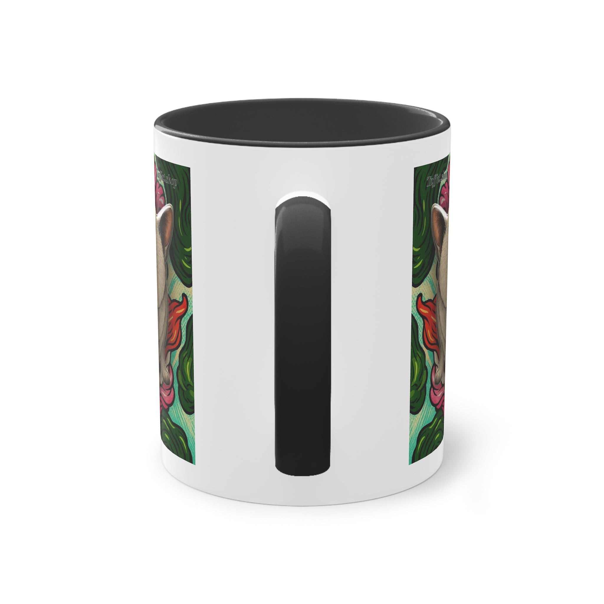 Mug – Cat BKH/BSH with flower in comic style, 325 ml