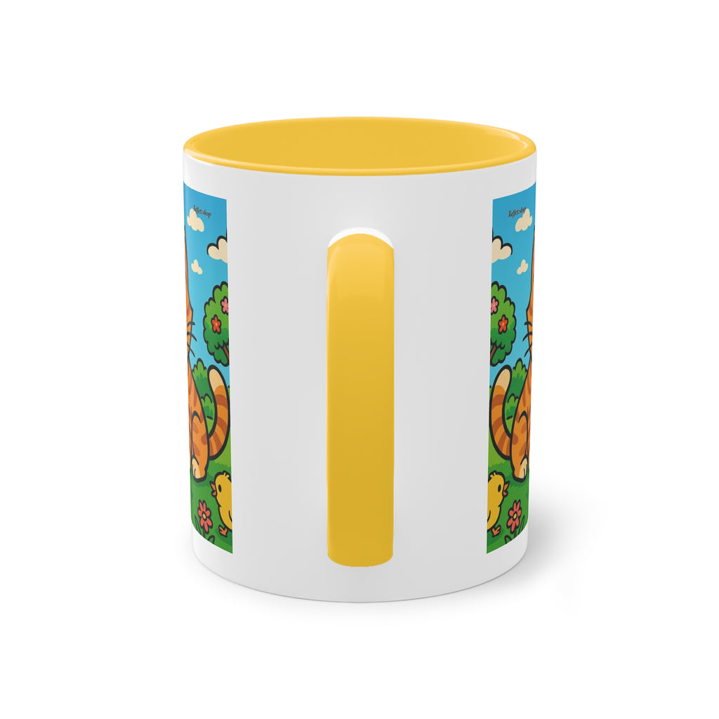 Mug – “Cat &amp; Chicks”, Easter/Spring, 325 ml