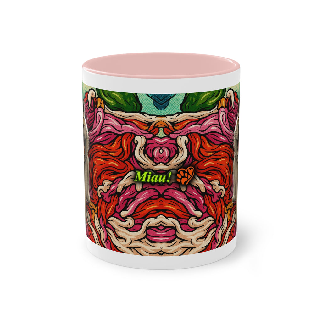 Mug – Cat BKH/BSH with flower in comic style, 325 ml