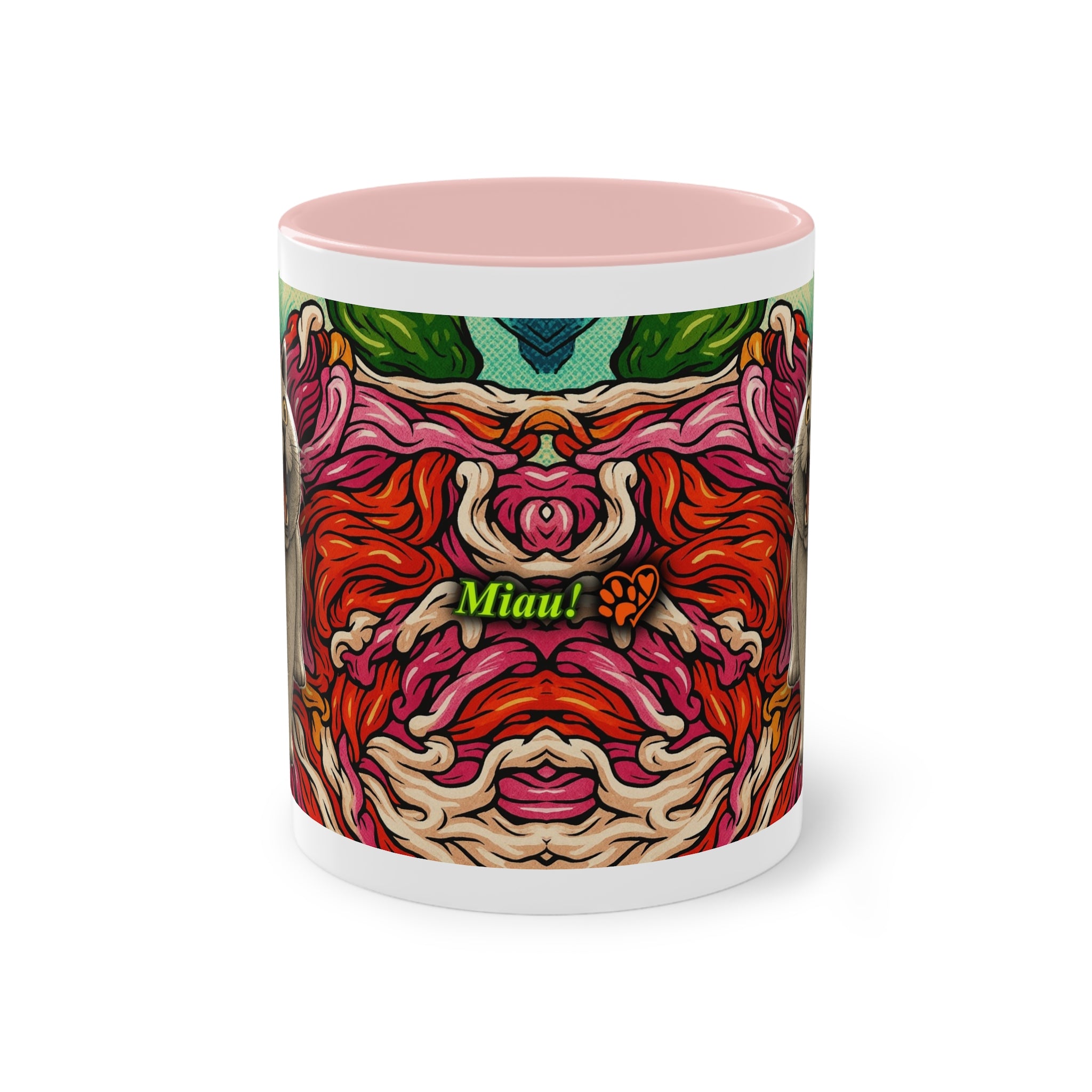 Mug – Cat BKH/BSH with flower in comic style, 325 ml