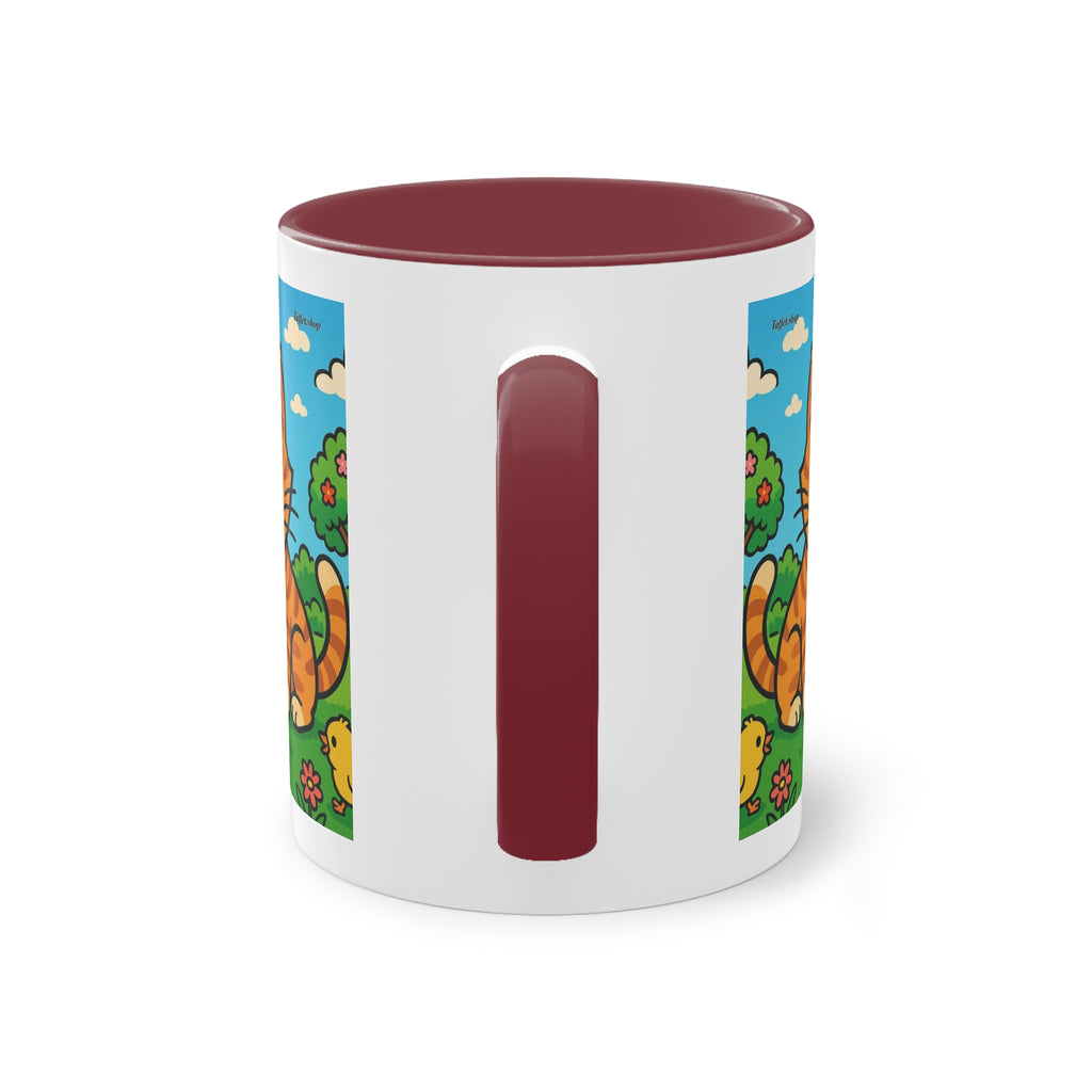 Mug – “Cat &amp; Chicks”, Easter/Spring, 325 ml