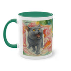 Mug – Cat BKH/BSH with flower in watercolor style, 325 ml