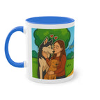 Mug – “Dog and Cat Love with Wife” in comic style, 325 ml