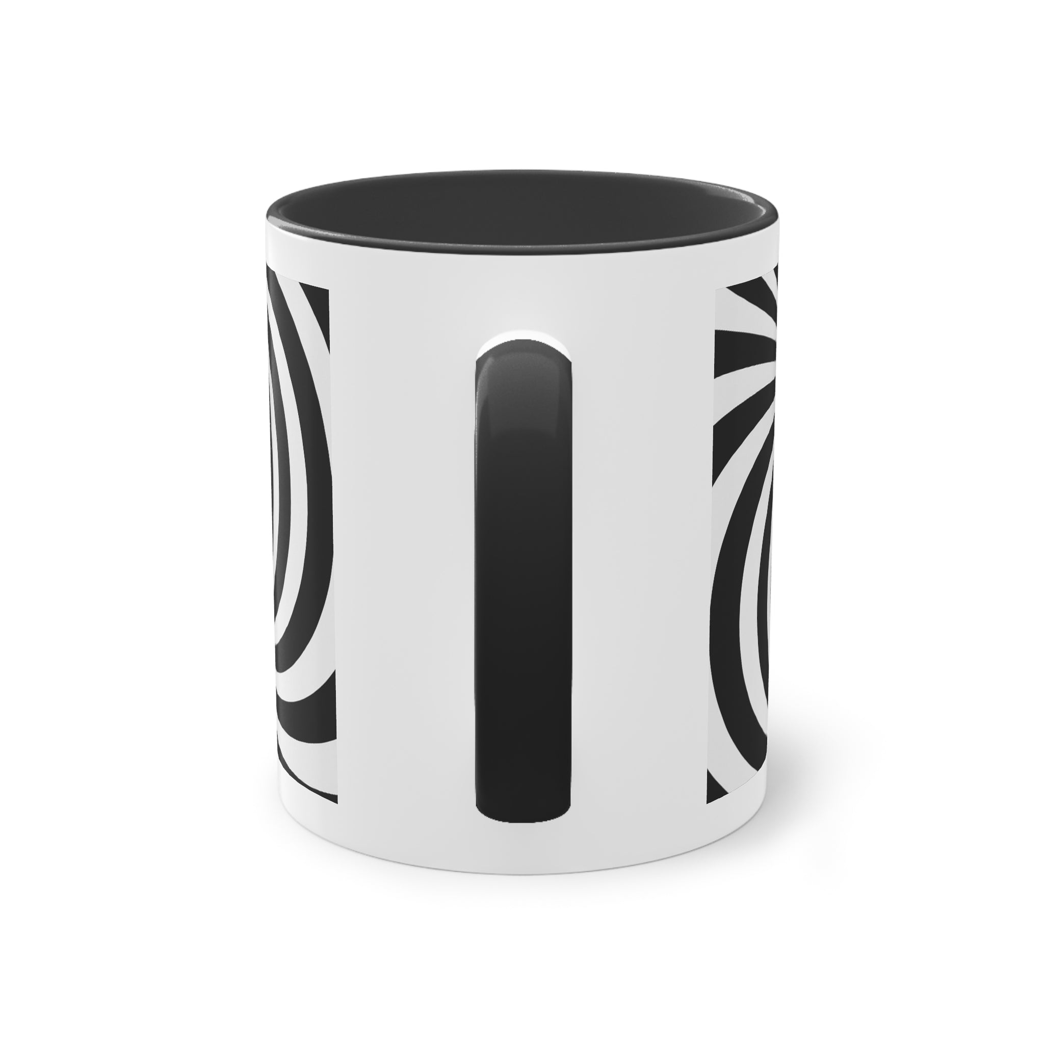 "Deep Spiral" designer mug from the "Black &amp; White" collection by Taffet.shop, 325 ml