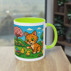 Mug – “Cat &amp; Chicks”, Easter/Spring, 325 ml