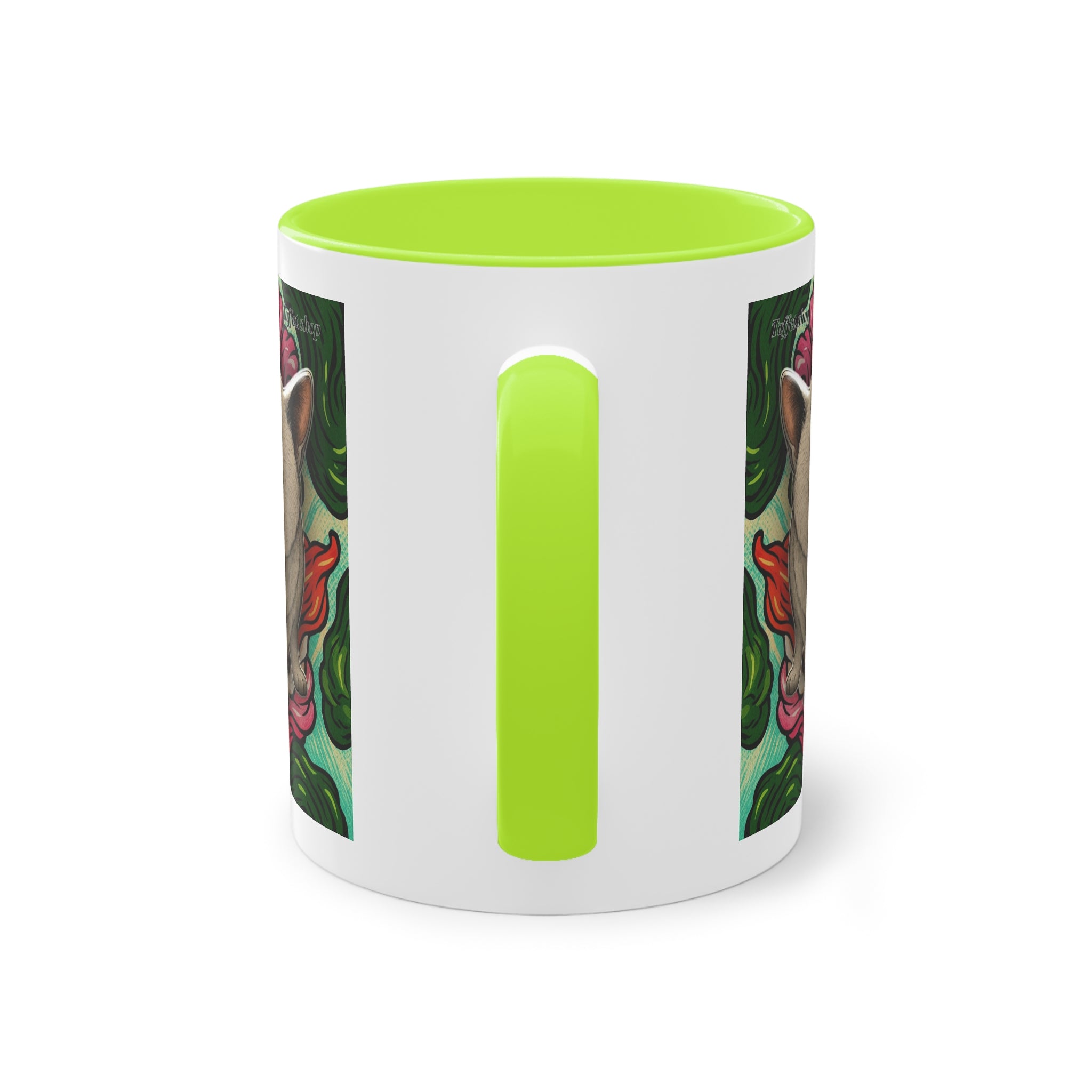 Mug – Cat BKH/BSH with flower in comic style, 325 ml