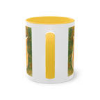 Mug – Red cat with trees and blue sky in watercolor style, 325 ml