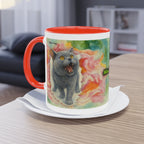 Mug – Cat BKH/BSH with flower in watercolor style, 325 ml