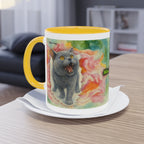 Mug – Cat BKH/BSH with flower in watercolor style, 325 ml