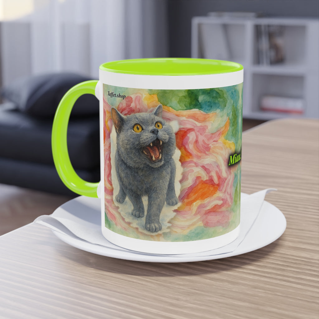 Mug – Cat BKH/BSH with flower in watercolor style, 325 ml