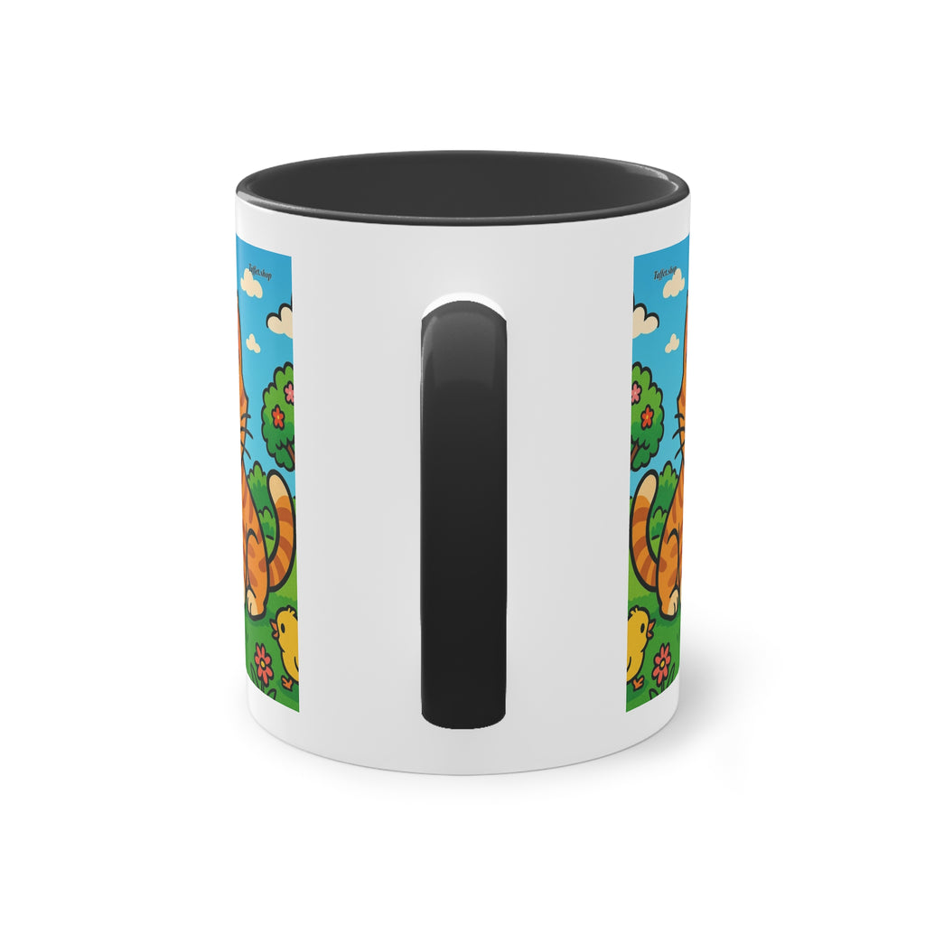 Mug – “Cat &amp; Chicks”, Easter/Spring, 325 ml