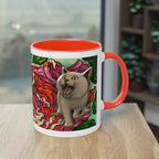Mug – Cat BKH/BSH with flower in comic style, 325 ml