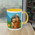 Mug – “Dog and Cat Love with Wife” in comic style, 325 ml