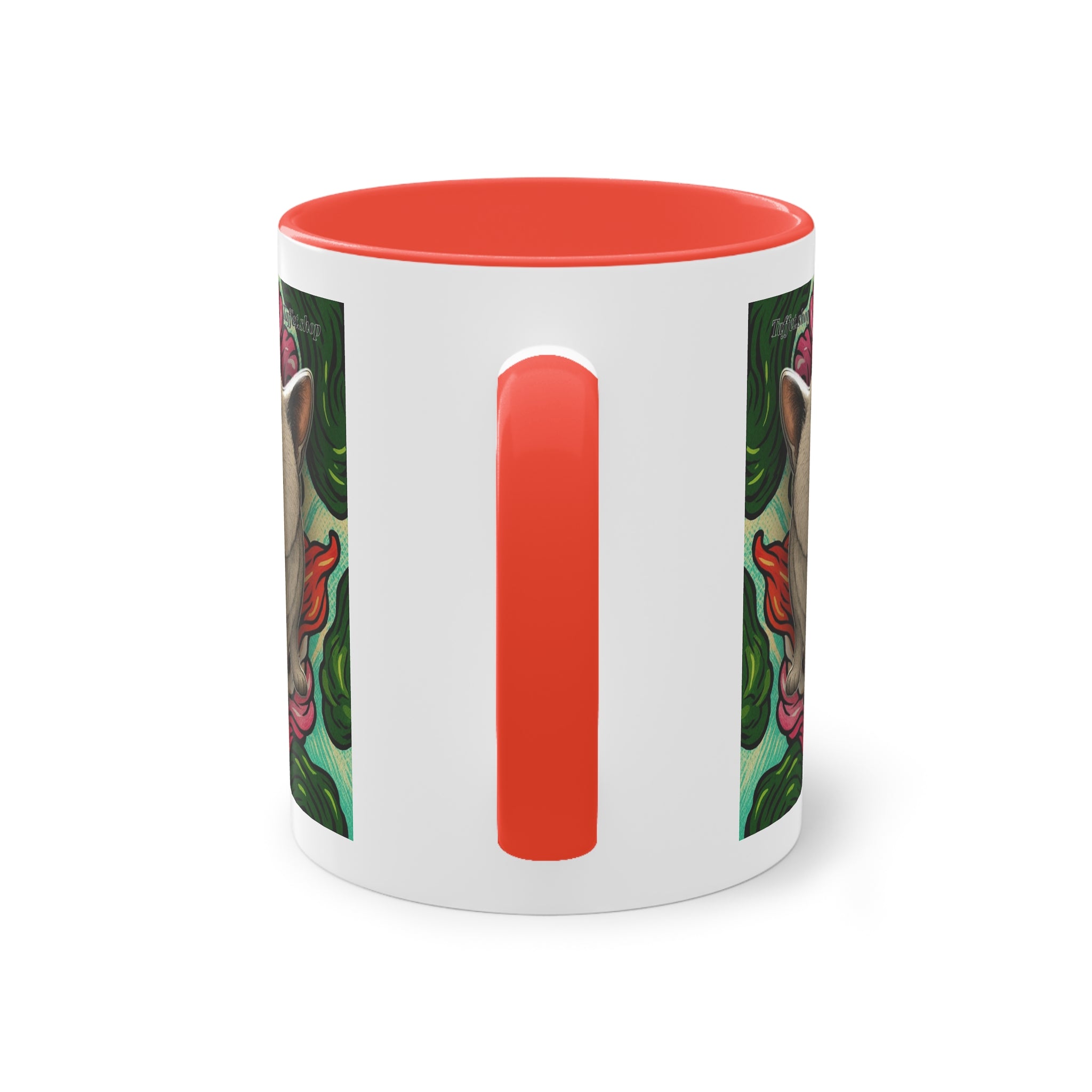 Mug – Cat BKH/BSH with flower in comic style, 325 ml