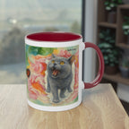 Mug – Cat BKH/BSH with flower in watercolor style, 325 ml