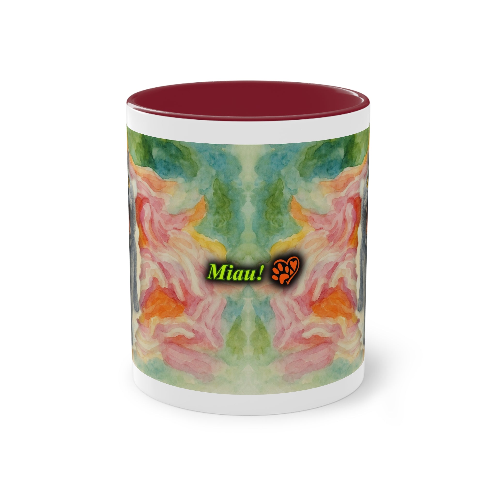 Mug – Cat BKH/BSH with flower in watercolor style, 325 ml