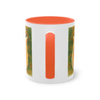 Mug – Red cat with trees and blue sky in watercolor style, 325 ml
