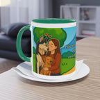 Mug – “Dog and Cat Love with Wife” in comic style, 325 ml