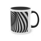 "Hypnotic Spiral" designer mug from the "Black &amp; White" collection by Taffet.shop, 325 ml