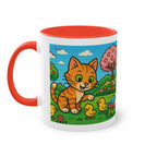 Mug – “Cat &amp; Chicks”, Easter/Spring, 325 ml
