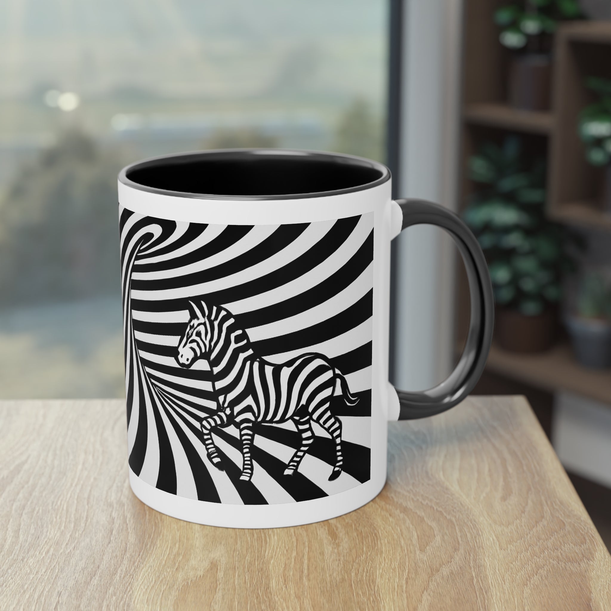 "Safari" designer mug from the "Black &amp; White" collection by Taffet.shop, 325 ml