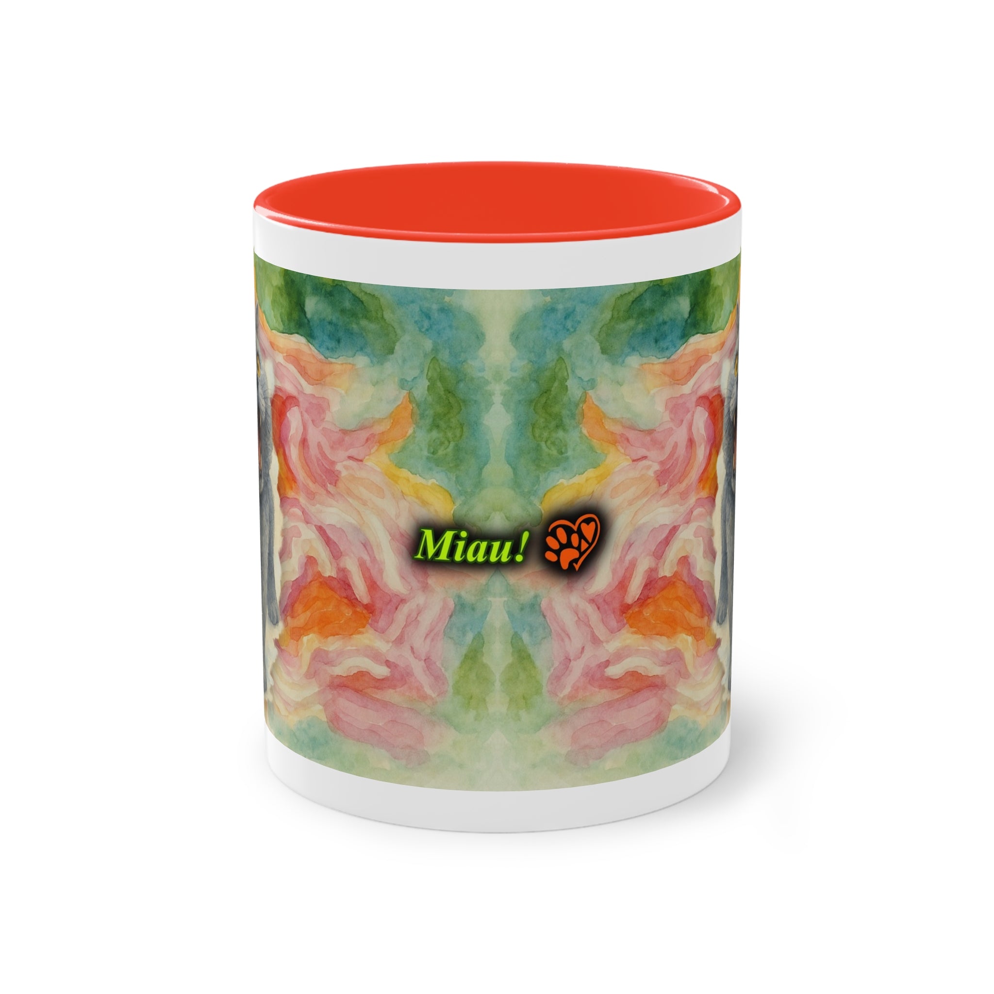 Mug – Cat BKH/BSH with flower in watercolor style, 325 ml