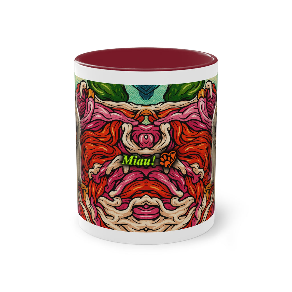 Mug – Cat BKH/BSH with flower in comic style, 325 ml