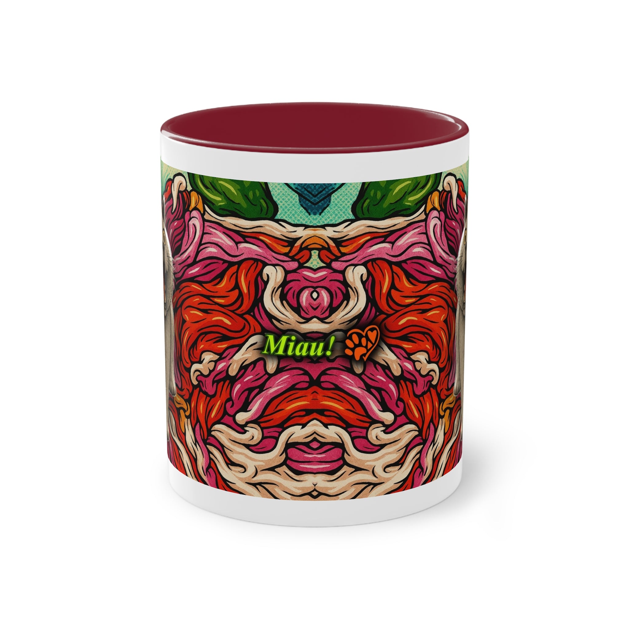 Mug – Cat BKH/BSH with flower in comic style, 325 ml