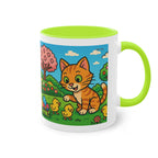 Mug – “Cat &amp; Chicks”, Easter/Spring, 325 ml