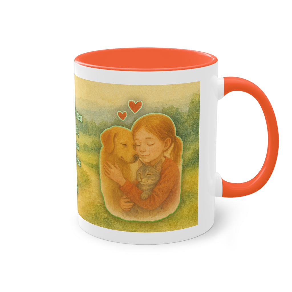 Mug – “Dog and Girl” in watercolor style, 325 ml