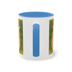 Mug – Red cat with trees and blue sky in watercolor style, 325 ml