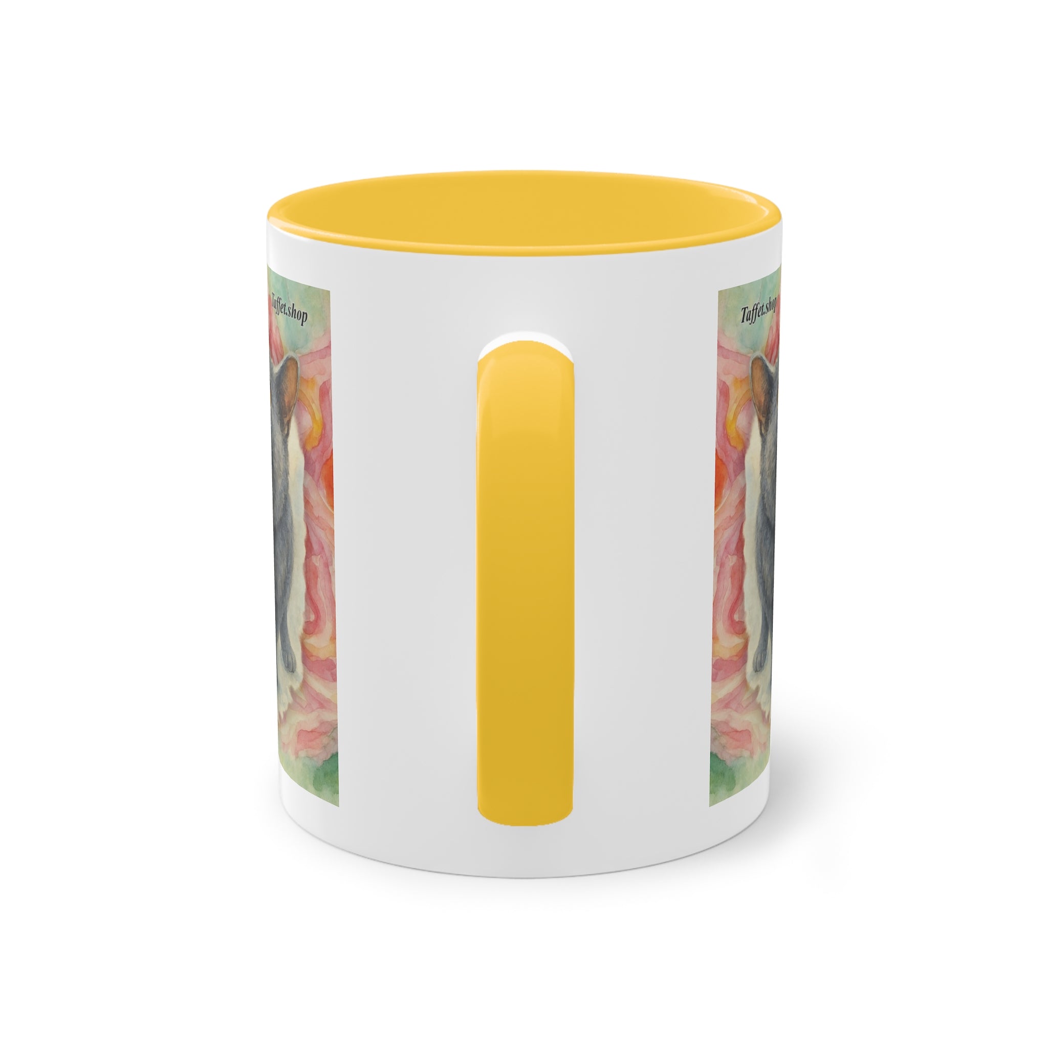Mug – Cat BKH/BSH with flower in watercolor style, 325 ml
