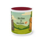 Mug – “Dog and Cat with Hearts” in comic style, 325 ml