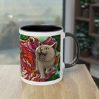 Mug – Cat BKH/BSH with flower in comic style, 325 ml