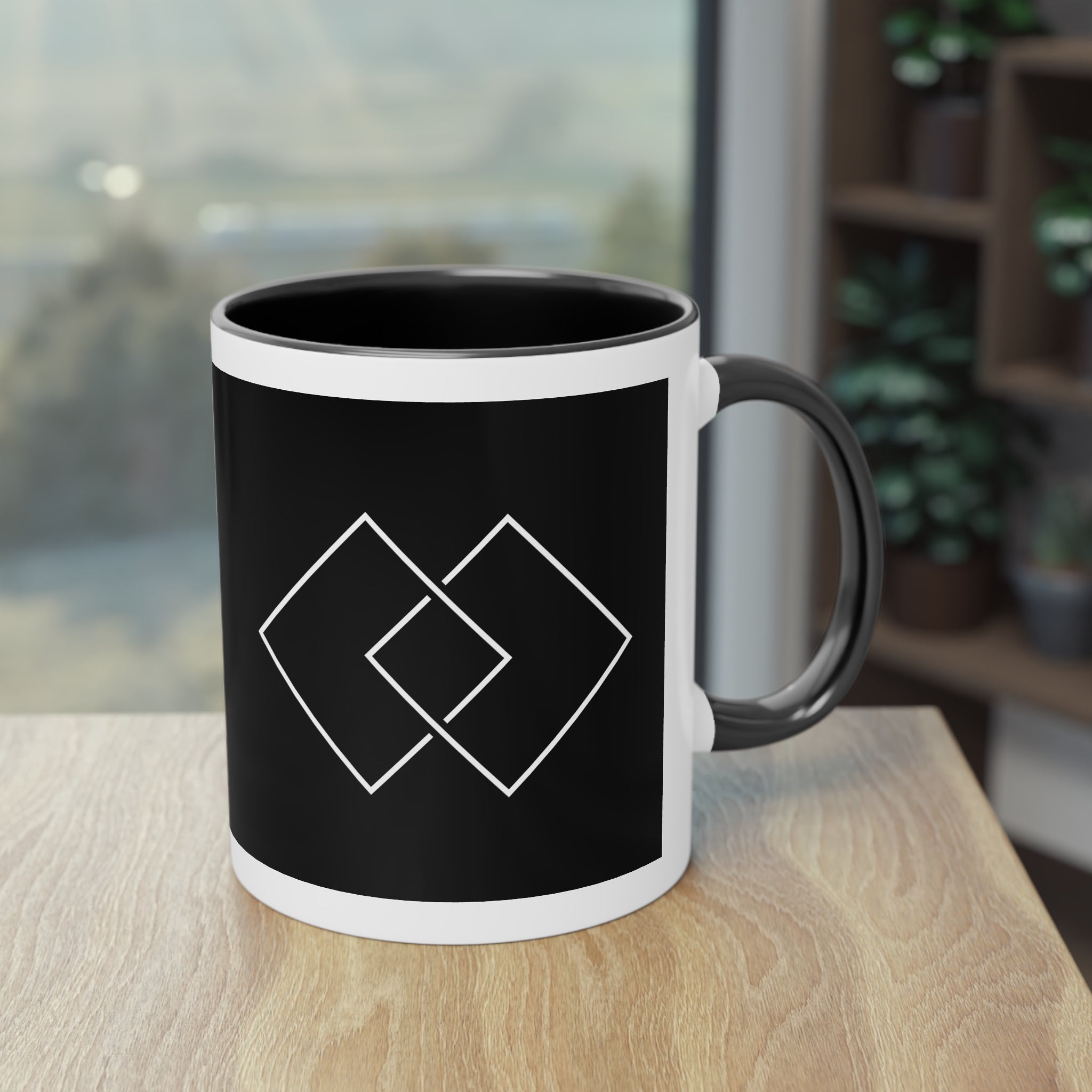 "Squares" designer mug from the "Black &amp; White" collection by Taffet.shop, 325 ml