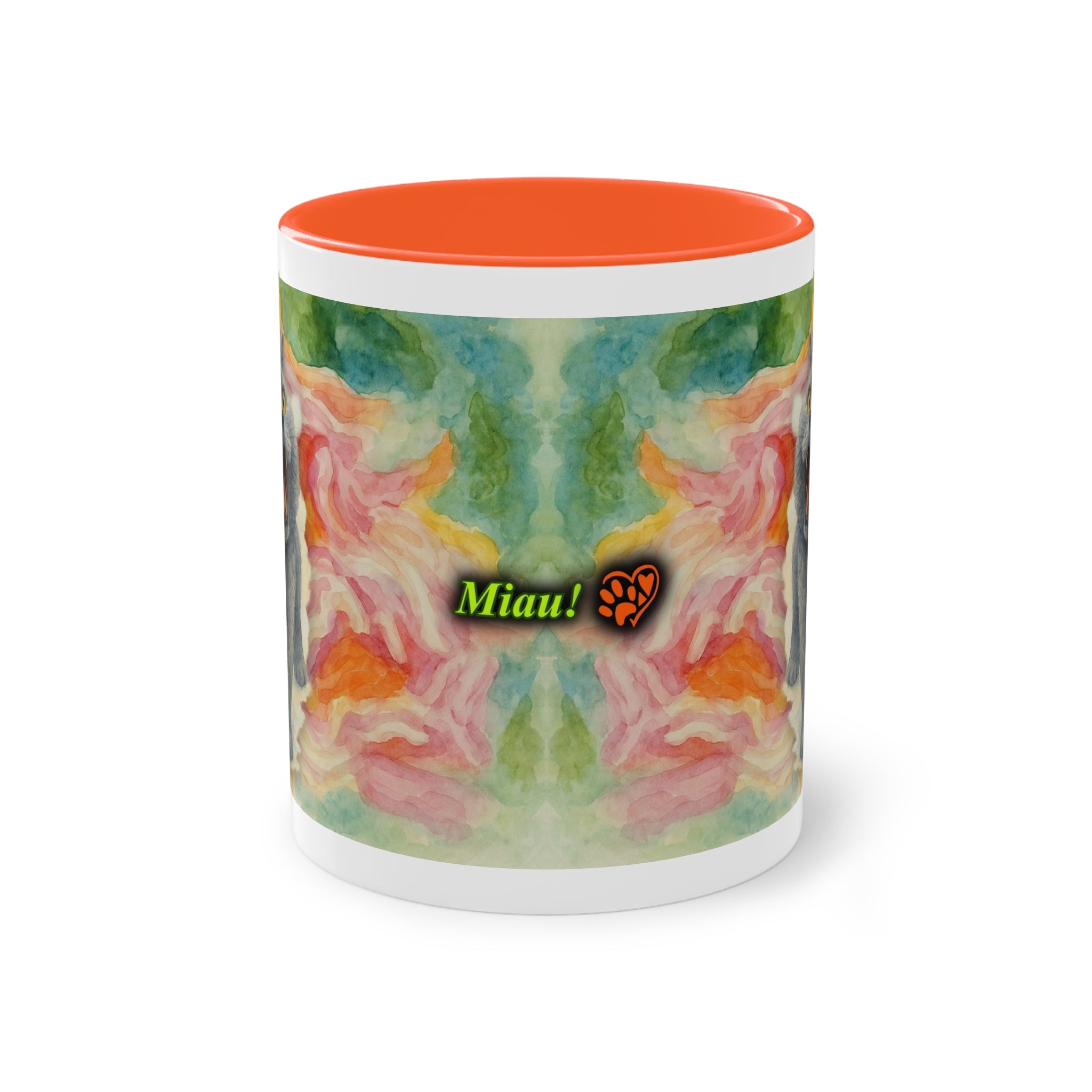 Mug – Cat BKH/BSH with flower in watercolor style, 325 ml