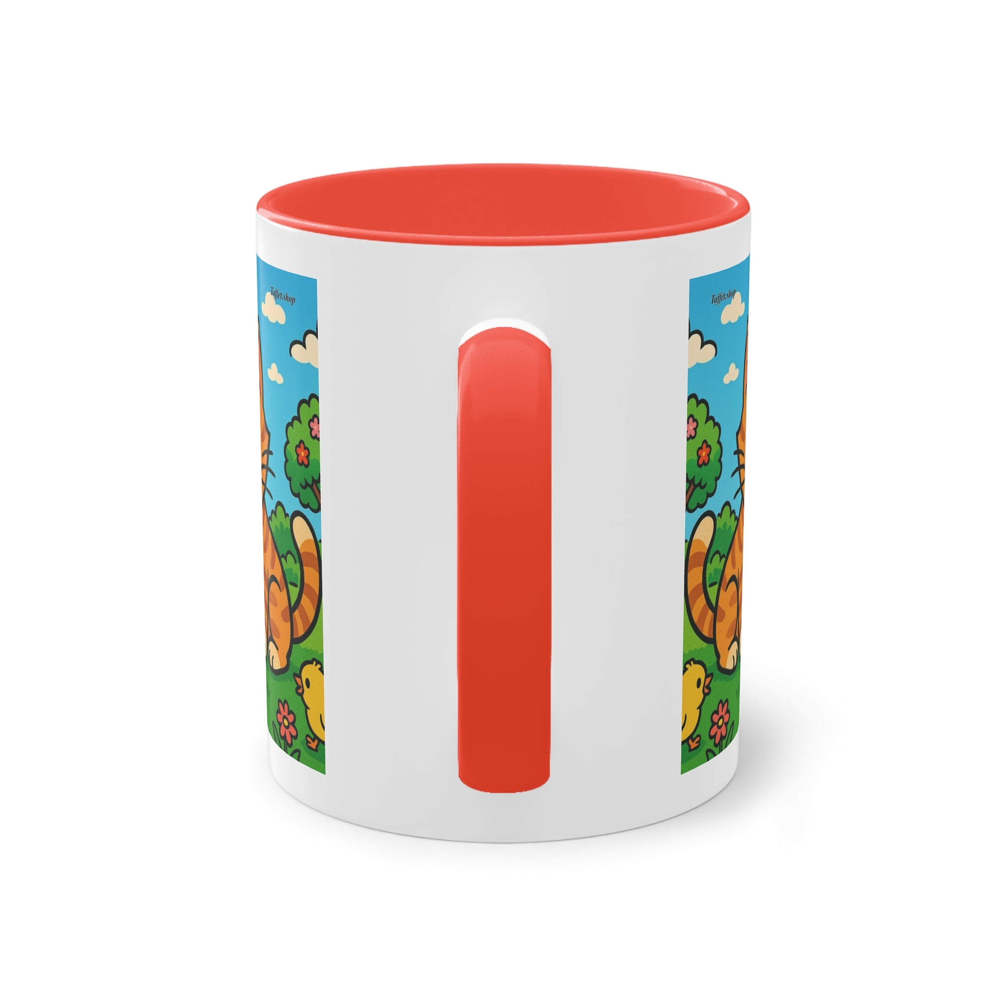 Mug – “Cat &amp; Chicks”, Easter/Spring, 325 ml