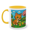 Mug – “Cat &amp; Chicks”, Easter/Spring, 325 ml