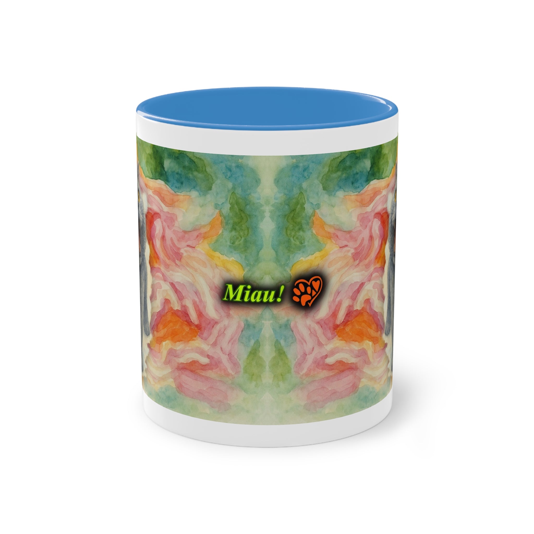 Mug – Cat BKH/BSH with flower in watercolor style, 325 ml