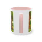 Mug – “Dog and Cat with Hearts” in comic style, 325 ml