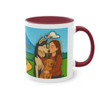 Mug – “Dog and Cat Love with Wife” in comic style, 325 ml
