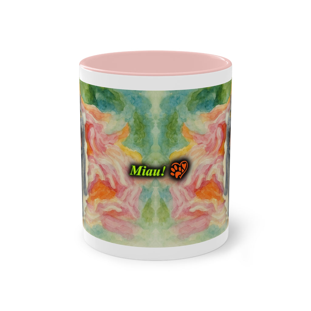 Mug – Cat BKH/BSH with flower in watercolor style, 325 ml