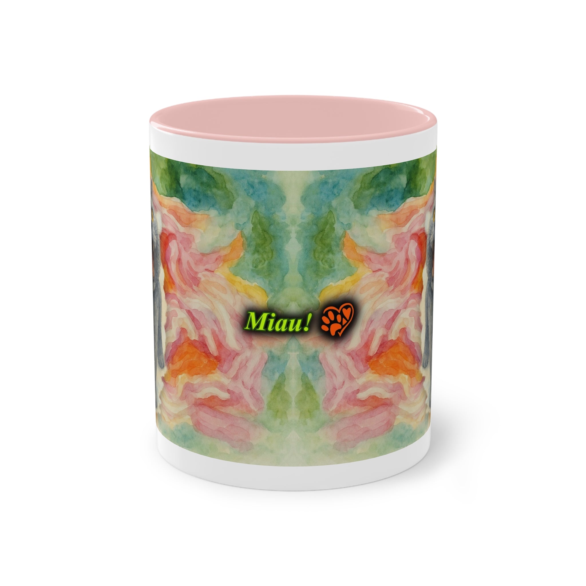 Mug – Cat BKH/BSH with flower in watercolor style, 325 ml