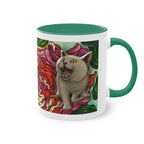 Mug – Cat BKH/BSH with flower in comic style, 325 ml