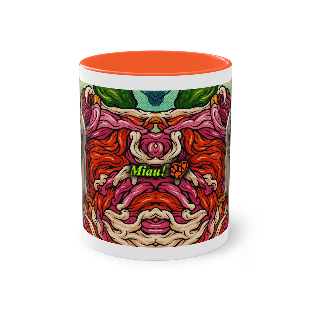 Mug – Cat BKH/BSH with flower in comic style, 325 ml