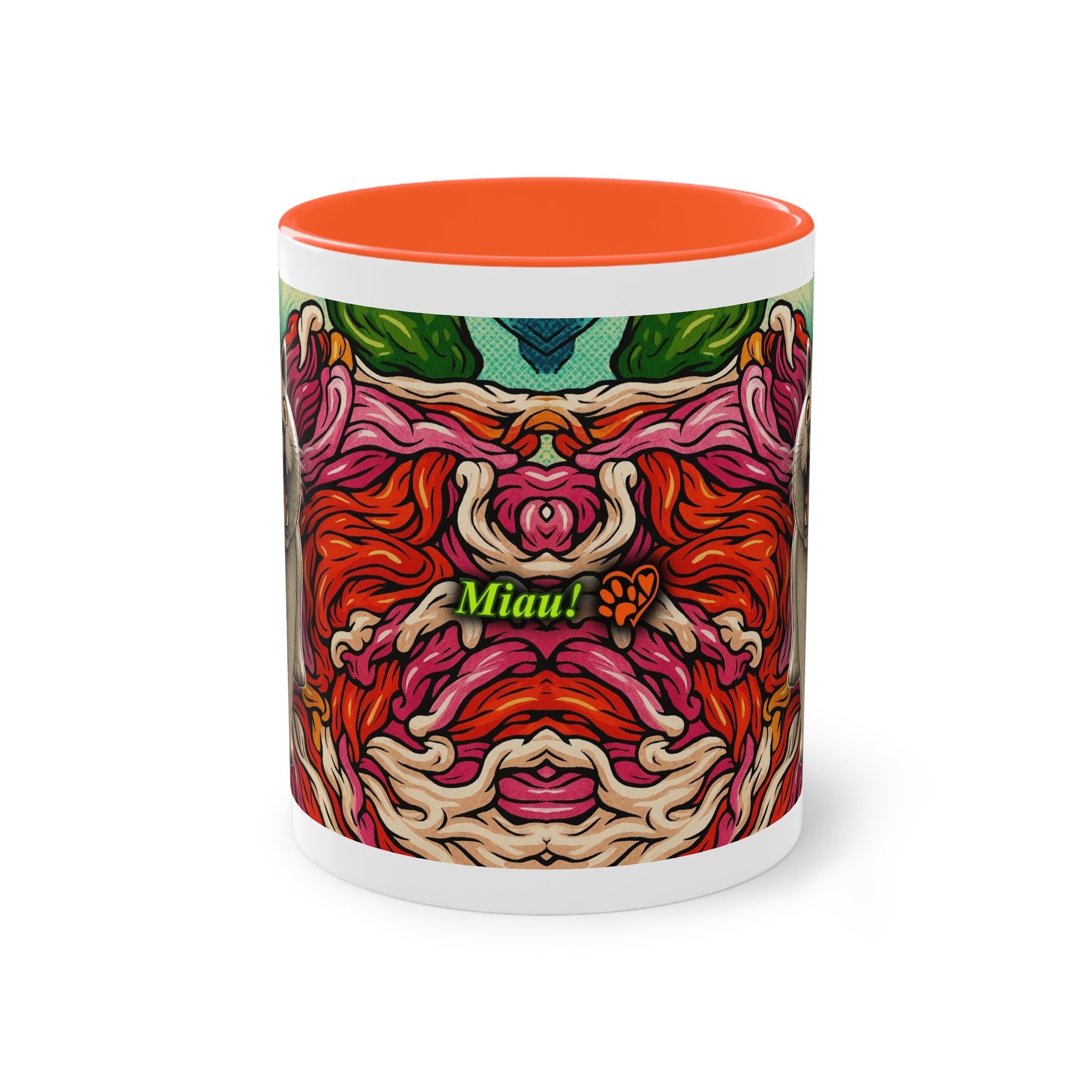 Mug – Cat BKH/BSH with flower in comic style, 325 ml
